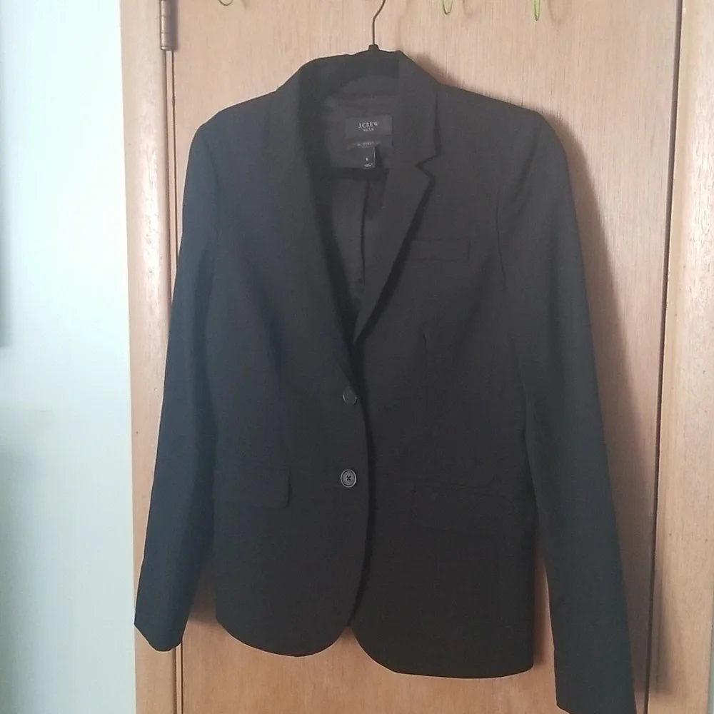 J Crew Black 1035 Italian 2 Button Blazer Jacket sz 6